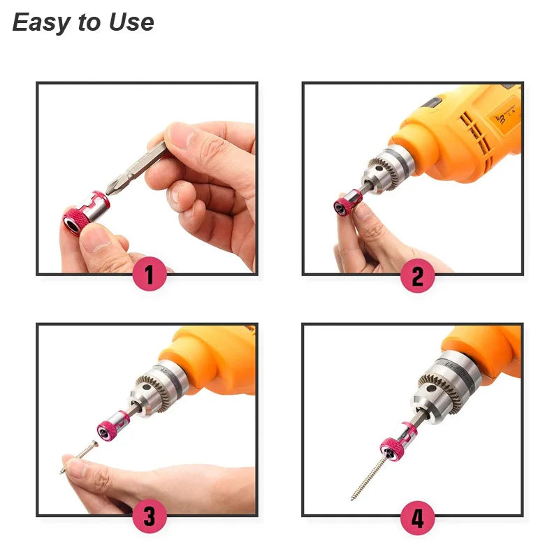Clearance_Magnetic Ring Cross Phillips Screwdriver Bit Holder 6.35mm 1/4 Universal Alloy Anti-corrosion Strong Magnetizer Power