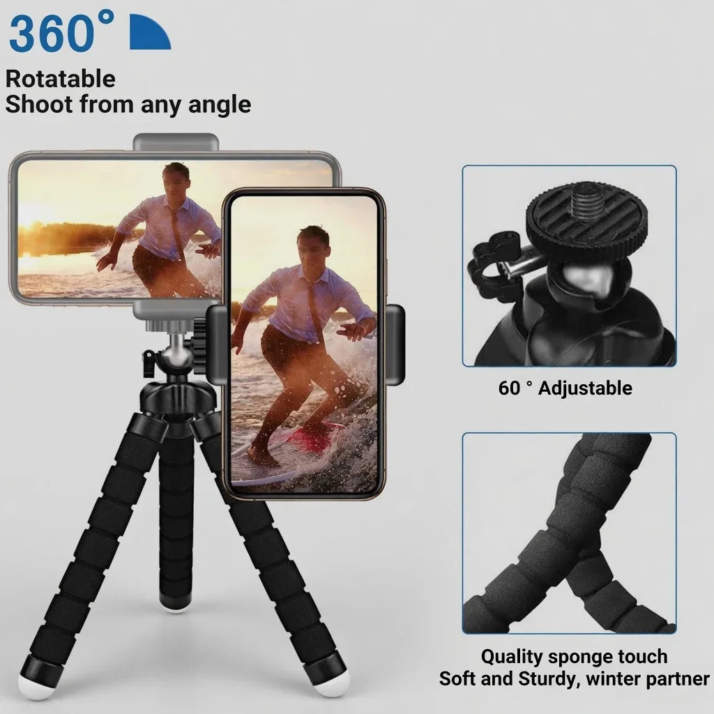 Mini Universal Photography Octopus Tripod Monopod Phone Mini Camera Phone Webcam Holder Clip Smartphone Monopod Tripe Stand