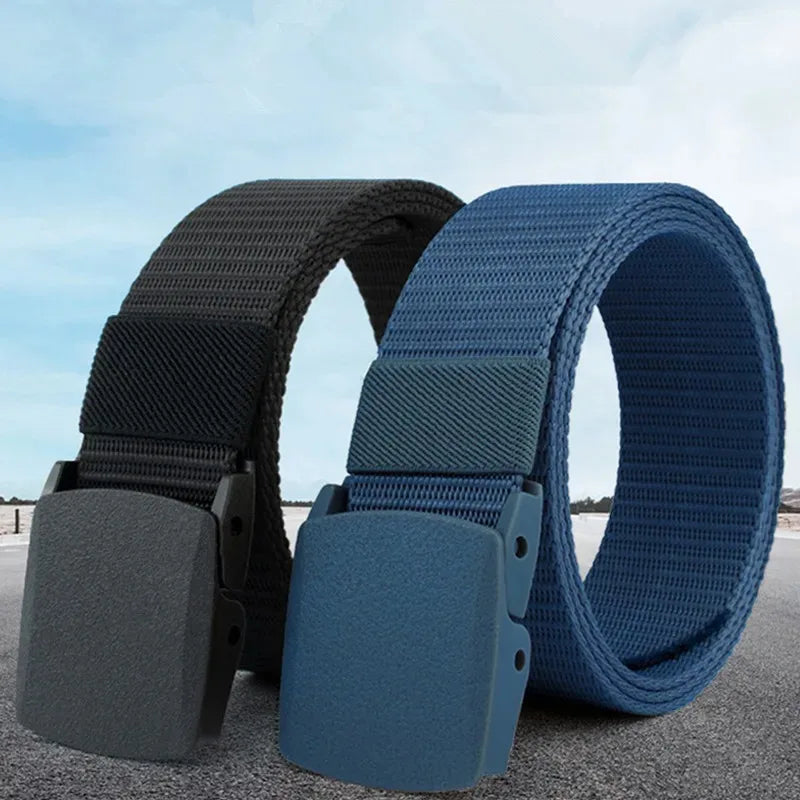 Automatic Buckle Nylon Belt, Fashionable MEN'S Canvas Outdoor Belt, Hunting and Hiking Tools, Hunting Clothing Accessories