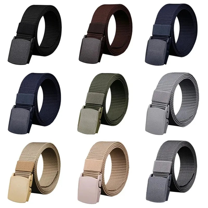 Automatic Buckle Nylon Belt, Fashionable MEN'S Canvas Outdoor Belt, Hunting and Hiking Tools, Hunting Clothing Accessories