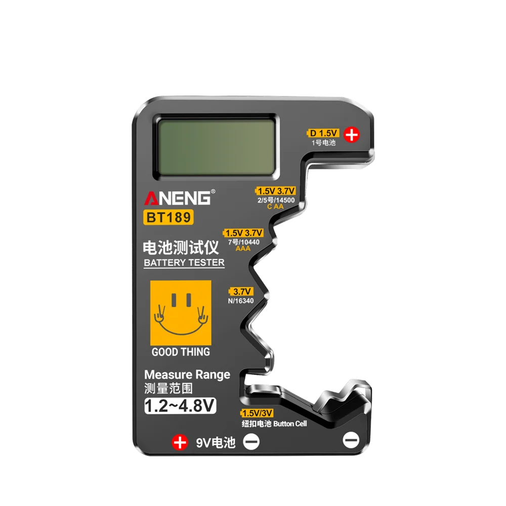 BT189 9V Battery Tester AA AAA Universal Digital Battery Tester Coin Cell Battery Tester Electricity Testing Tools
