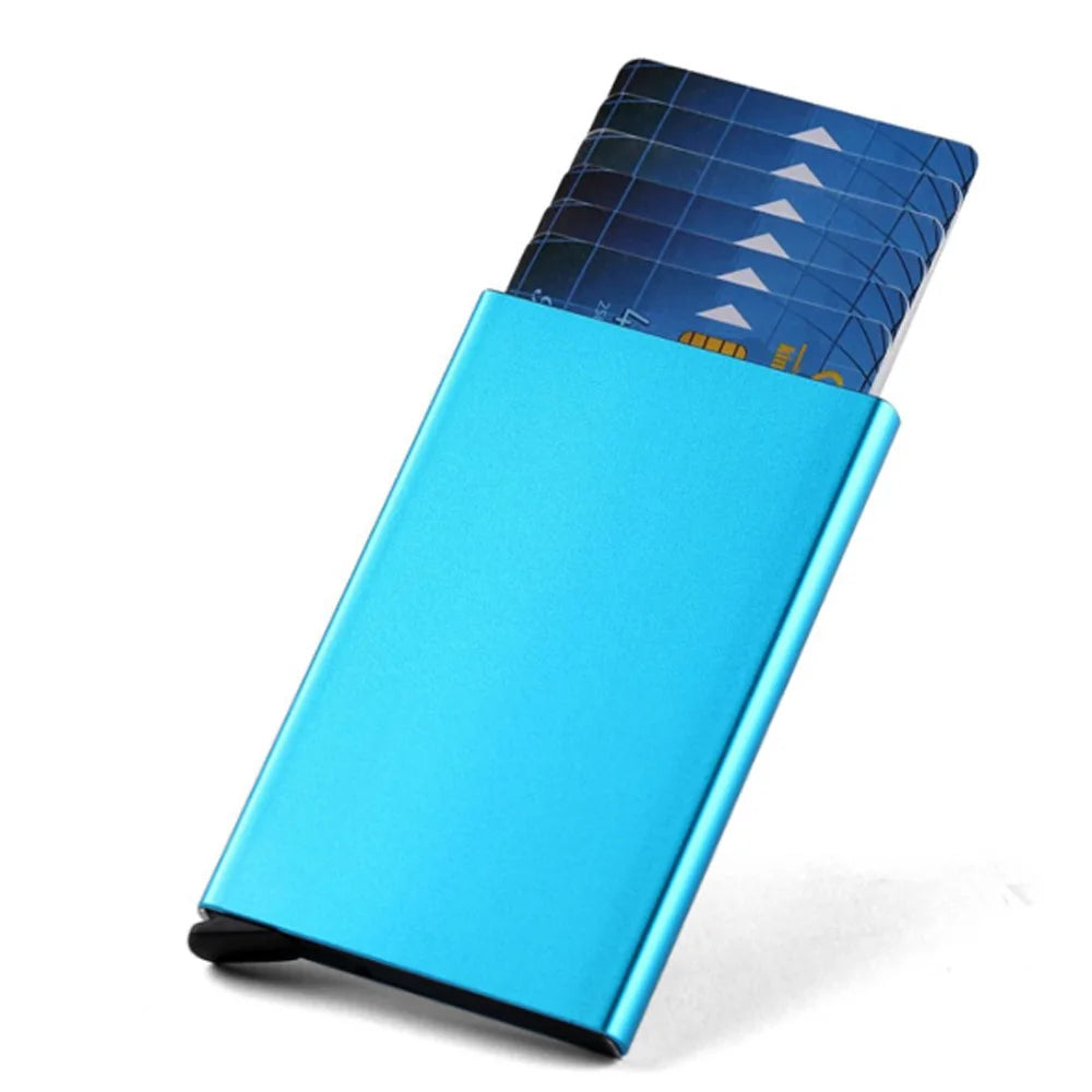 HOMEFISH Portable Metal Card Holder, Slim Mini Wallet, Simple Coin Purse for Men and Women