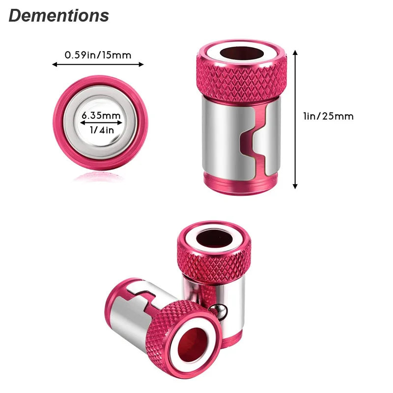 Clearance_Magnetic Ring Cross Phillips Screwdriver Bit Holder 6.35mm 1/4 Universal Alloy Anti-corrosion Strong Magnetizer Power