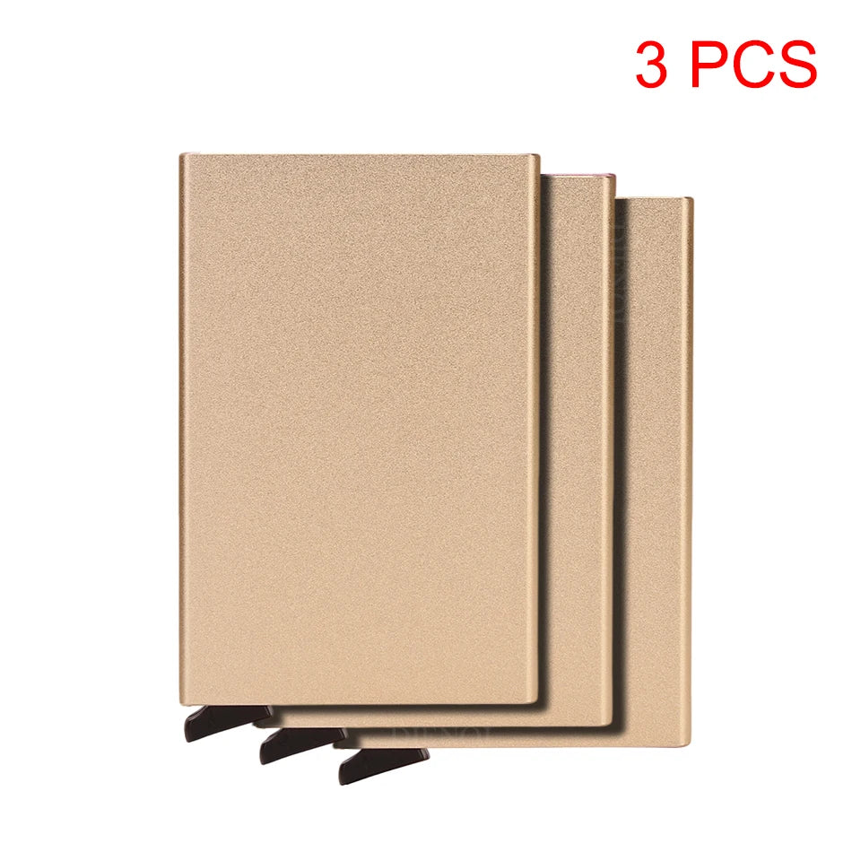 HOMEFISH Portable Metal Card Holder, Slim Mini Wallet, Simple Coin Purse for Men and Women