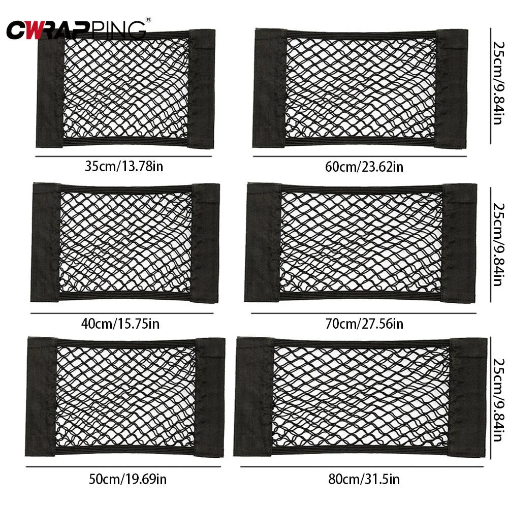 Car Trunk Storage Bag Nylon Mesh Nets Auto Back Rear Trunk Organizer Elastic String Luggage Net Holder Pocket Vehicle supplies