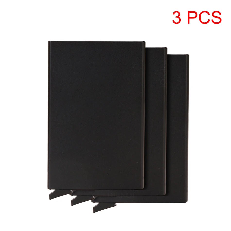 HOMEFISH Portable Metal Card Holder, Slim Mini Wallet, Simple Coin Purse for Men and Women