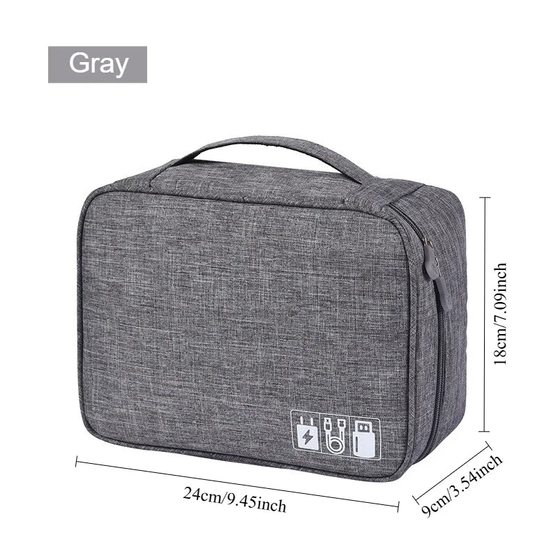 Rolling Zippered Organizer Bag - Durable, Large Capacity with Telescoping Handle & Smooth Wheels, Ideal for Cables & More