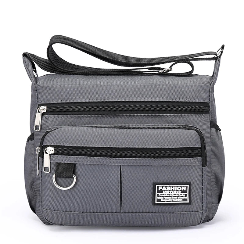 Men's business single-shoulder bag, suitable for business trips and work, made of nylon material, with a single shoulder strap.