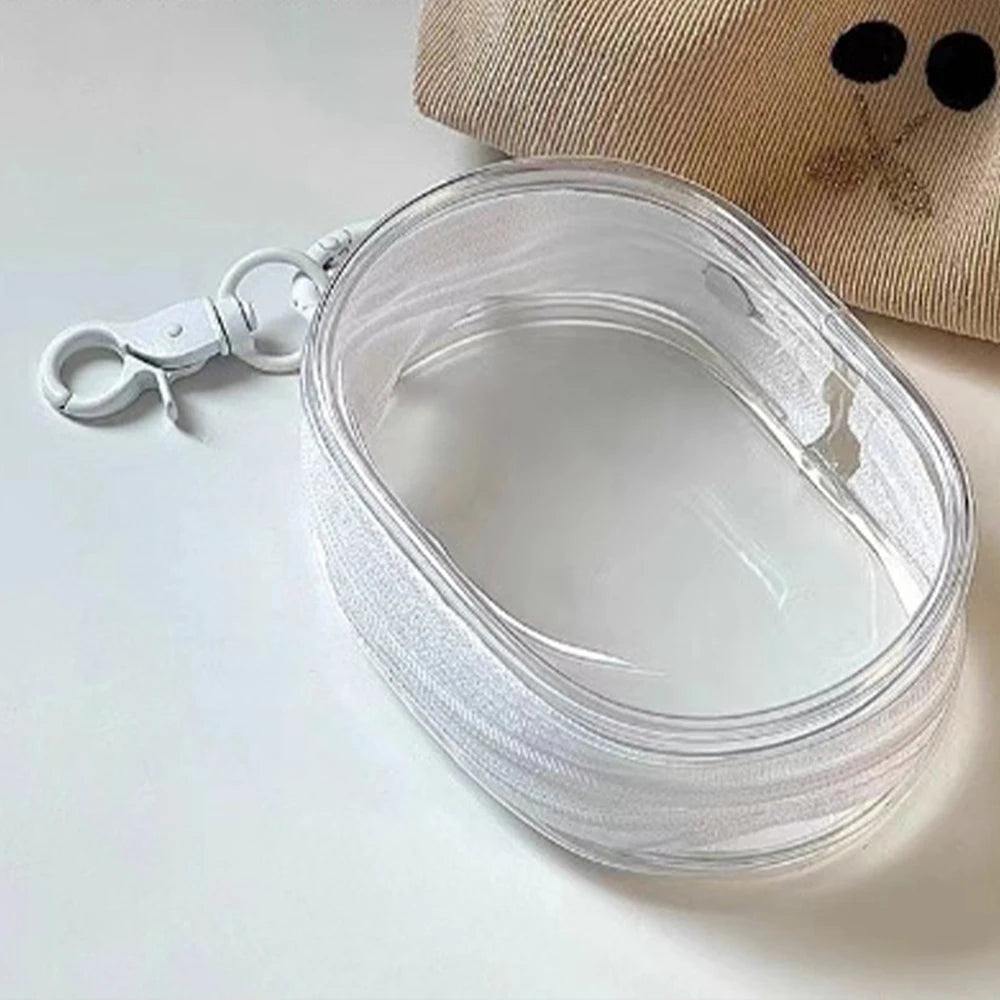 Portable Mini Clear Zipper Storage Bag KeychainCartoon Doll ChildrenToy MysteryBox Organizer for Earphones Chargers Gift Bag liu