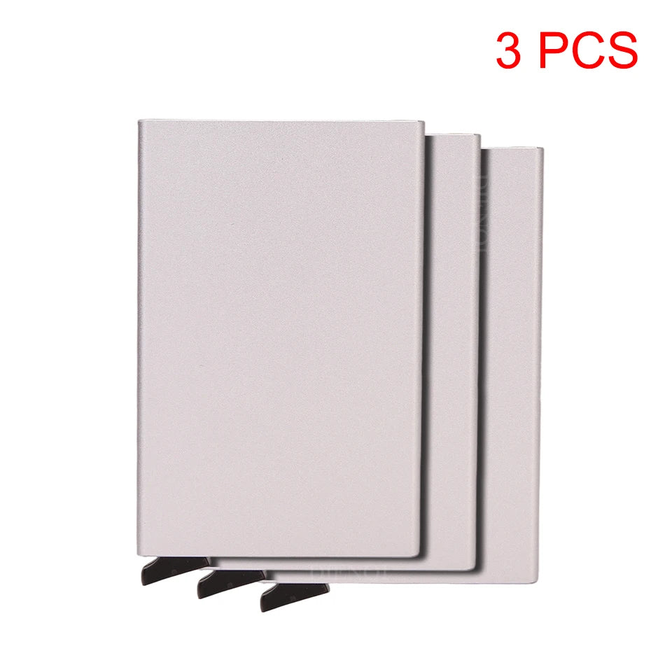 HOMEFISH Portable Metal Card Holder, Slim Mini Wallet, Simple Coin Purse for Men and Women