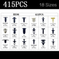 415/100/50 Pcs Universal Car Bumper Retainer Clips Fender Hole Rivets Fasteners Screw Mix Size Door Trim Panel Fender Parts Tool