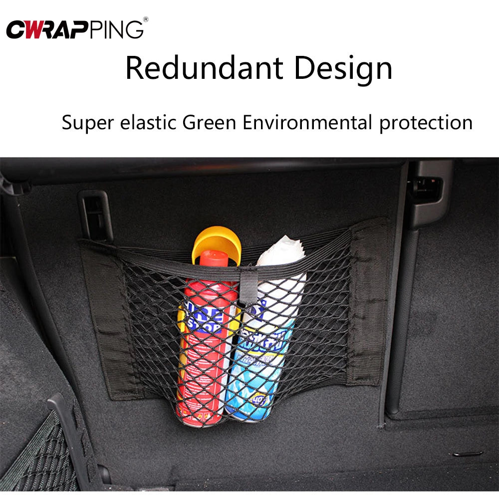 Car Trunk Storage Bag Nylon Mesh Nets Auto Back Rear Trunk Organizer Elastic String Luggage Net Holder Pocket Vehicle supplies