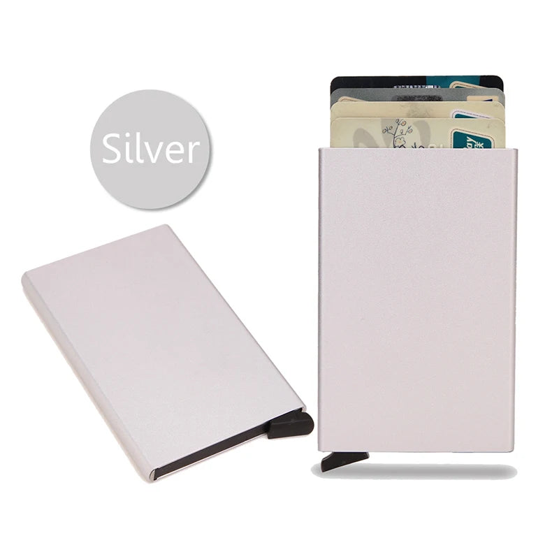 HOMEFISH Portable Metal Card Holder, Slim Mini Wallet, Simple Coin Purse for Men and Women