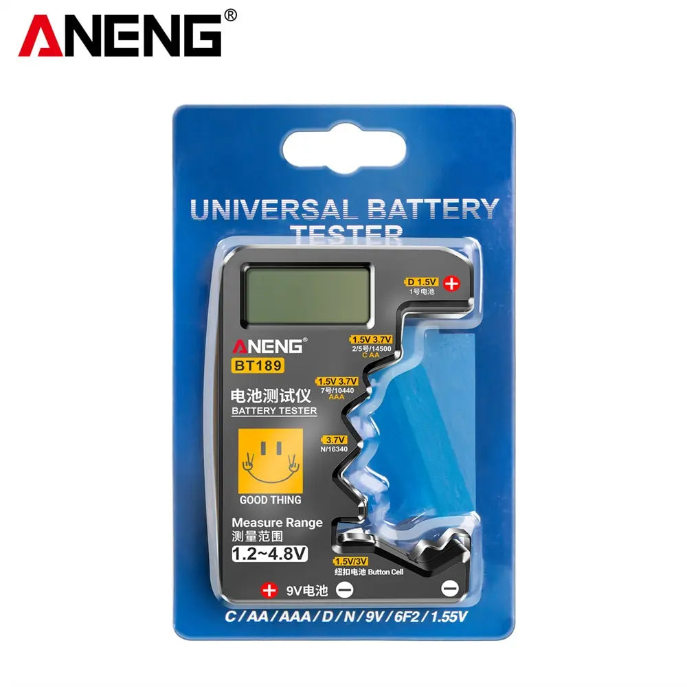 BT189 9V Battery Tester AA AAA Universal Digital Battery Tester Coin Cell Battery Tester Electricity Testing Tools