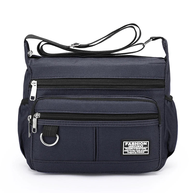 Men's business single-shoulder bag, suitable for business trips and work, made of nylon material, with a single shoulder strap.