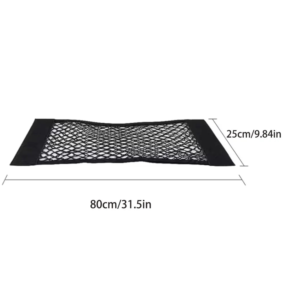 Car Back Rear Mesh Trunk Seat Elastic String Net Magic Sticker Universal Storage Bag Pocket Cage Auto Organizer Seat Back Bag