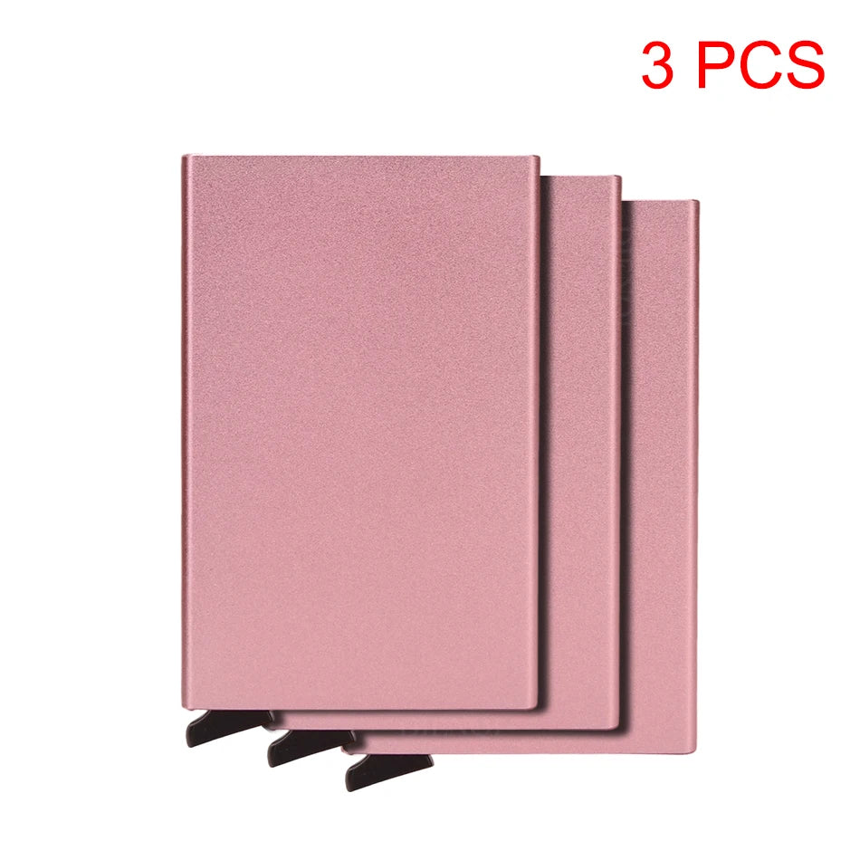 HOMEFISH Portable Metal Card Holder, Slim Mini Wallet, Simple Coin Purse for Men and Women