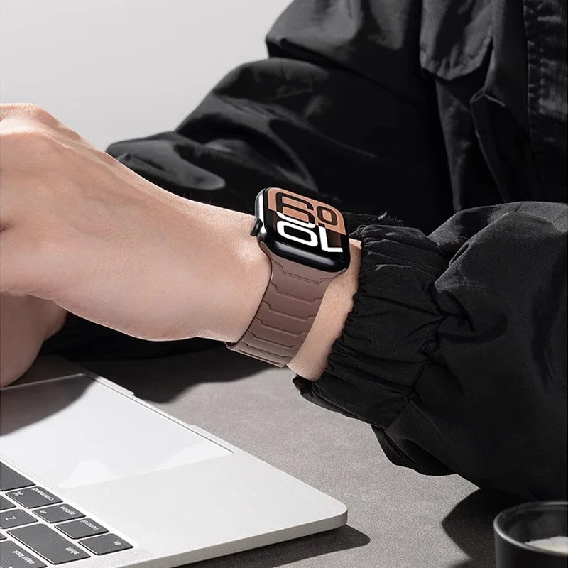 Magnetic Strap For Apple Watch Bands 46mm 42mm 49mm 45mm 44mm 41 Silicone Sport Bracelet iWatch Series ultra3 11 10 9 8 7 6 5 SE