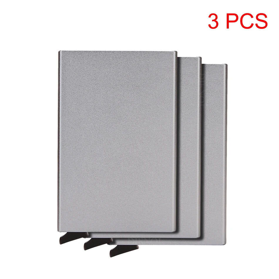 HOMEFISH Portable Metal Card Holder, Slim Mini Wallet, Simple Coin Purse for Men and Women