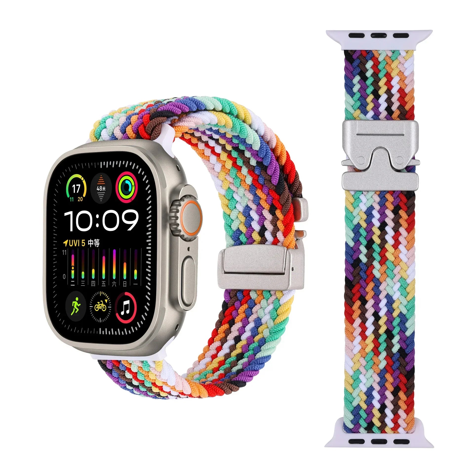 Braided Strap For Apple Watch Band 44mm 40mm 45mm 49mm 41mm 46mm 42mm Bracelet iWatch Series Ultra2 10 9 SE 8 7 65 Magnetic Band