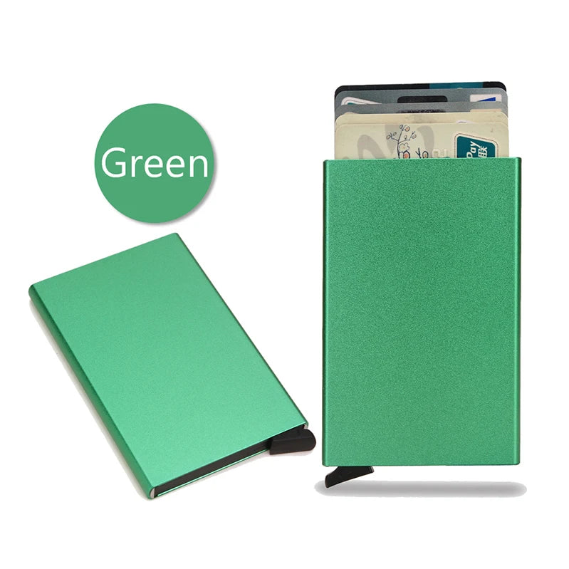 HOMEFISH Portable Metal Card Holder, Slim Mini Wallet, Simple Coin Purse for Men and Women