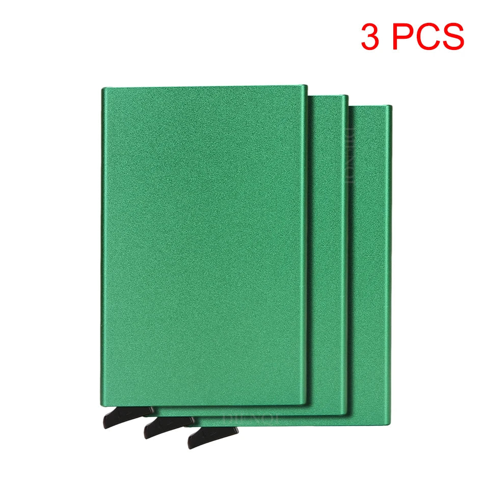 HOMEFISH Portable Metal Card Holder, Slim Mini Wallet, Simple Coin Purse for Men and Women