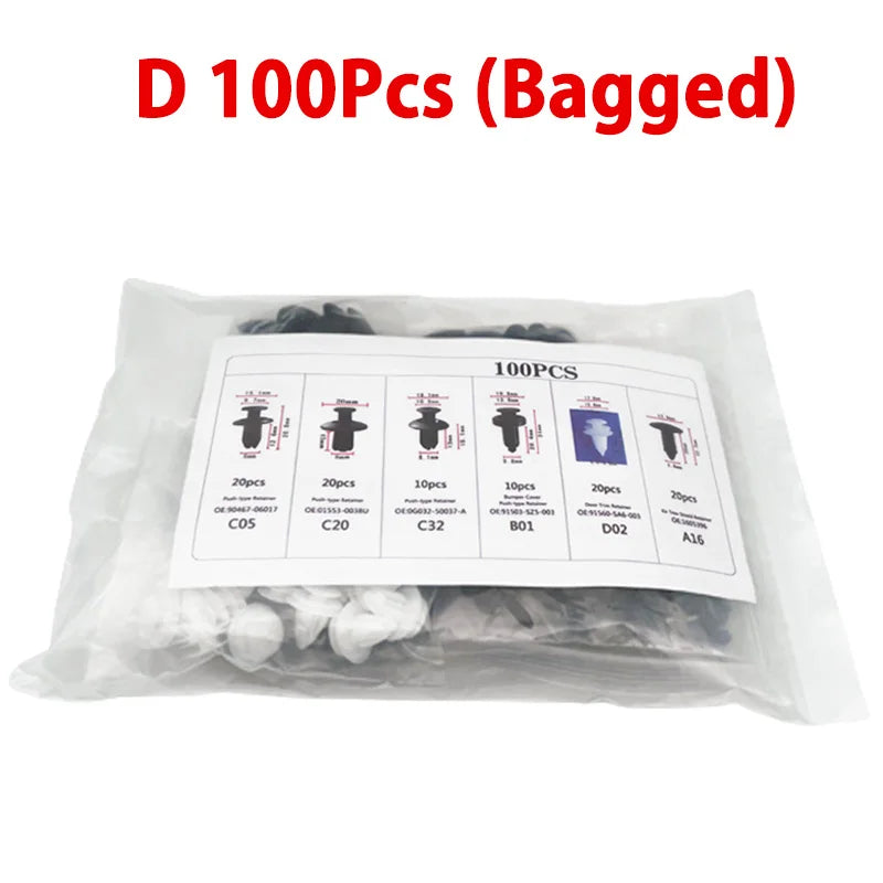 415/100/50 Pcs Universal Car Bumper Retainer Clips Fender Hole Rivets Fasteners Screw Mix Size Door Trim Panel Fender Parts Tool