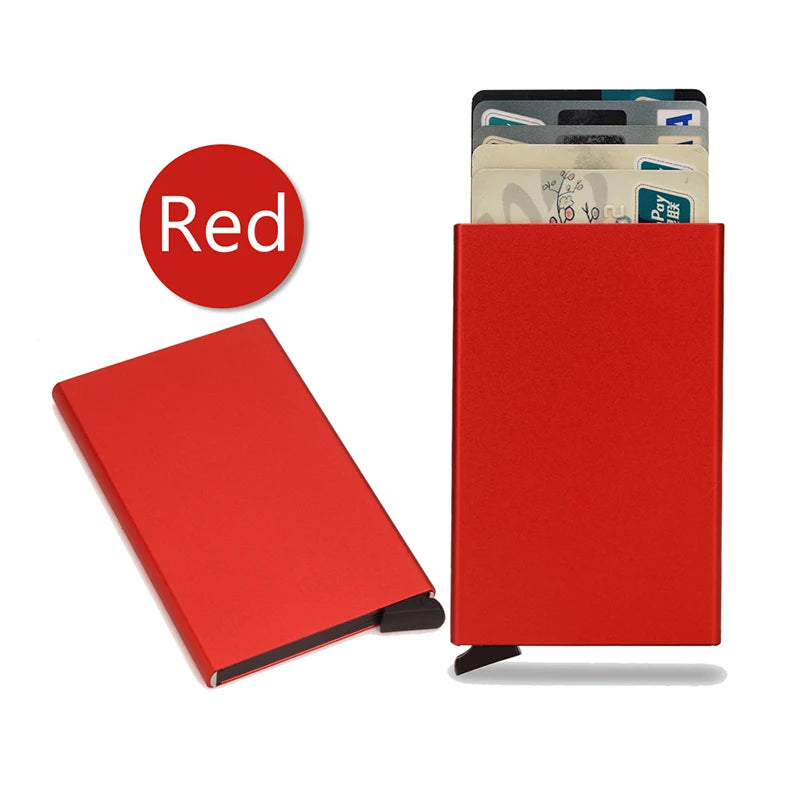 HOMEFISH Portable Metal Card Holder, Slim Mini Wallet, Simple Coin Purse for Men and Women